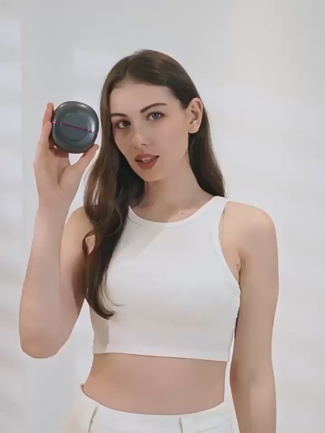 Peigne Lisseur Mini Sans Fil – Charge Type-C, Chauffage 30s, Céramique Tourmaline, 3 Températures, Lissage & Boucles, Noir/Rose
