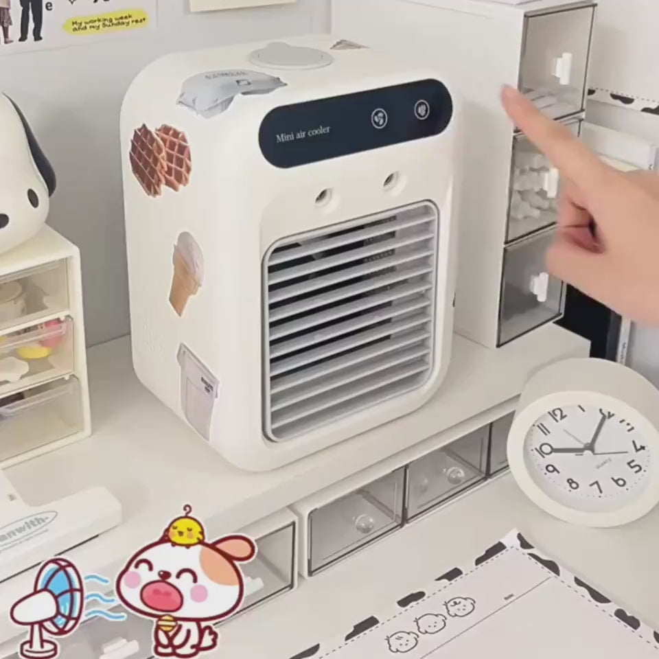 Climatiseur Portable USB - Ventilateur Refroidisseur d'Air par Atomisation pour Bureau, Chambre et Voiture
