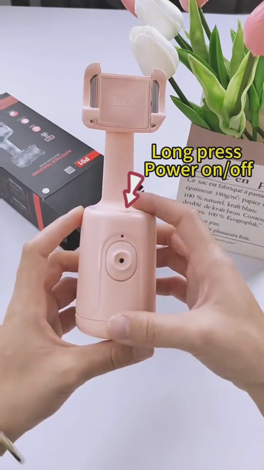 Stabilisateur Vlog Suivi Visage IA