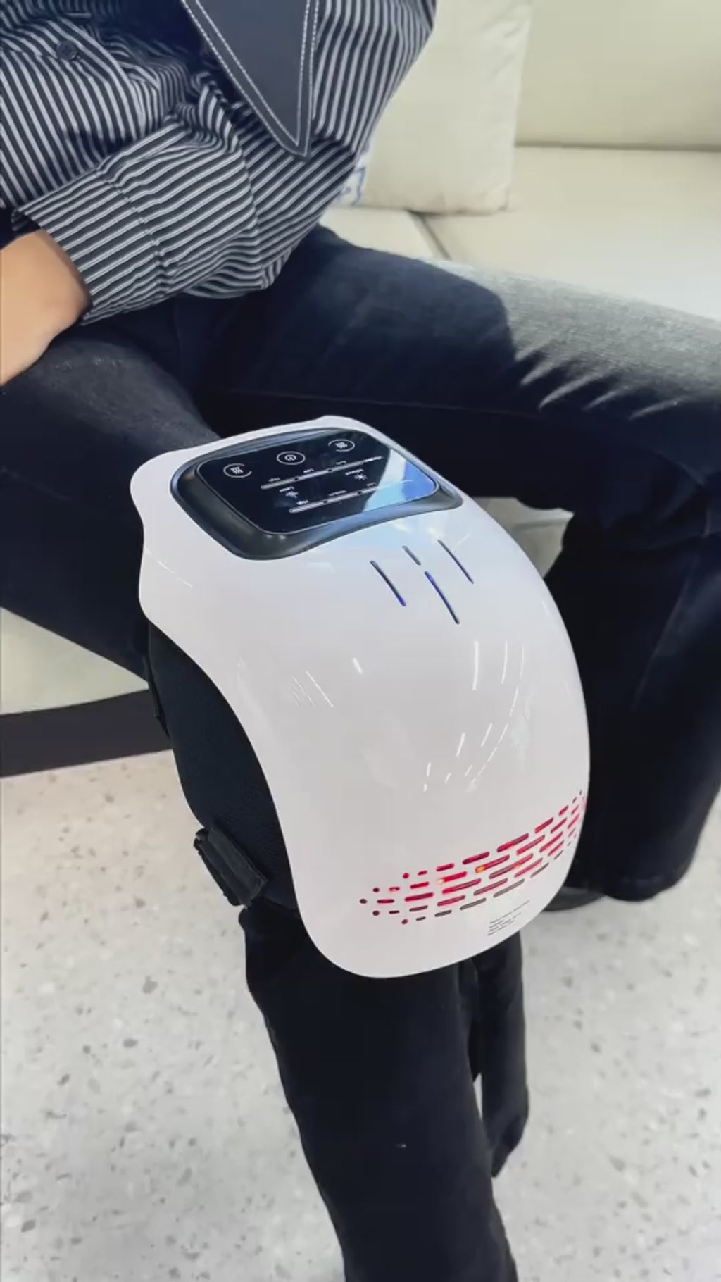 Masseur de Genou Intelligent Rechargeable - Infrarouge, Vibration et Chaleur pour Soulagement Douleurs