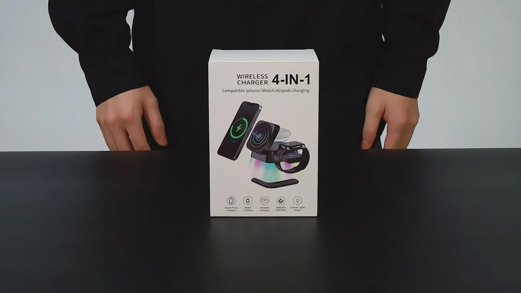 Station de Charge Sans Fil 4-en-1 Rotative