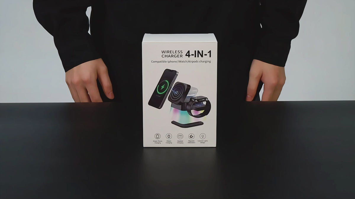 Station de Charge Sans Fil 4-en-1 Rotative