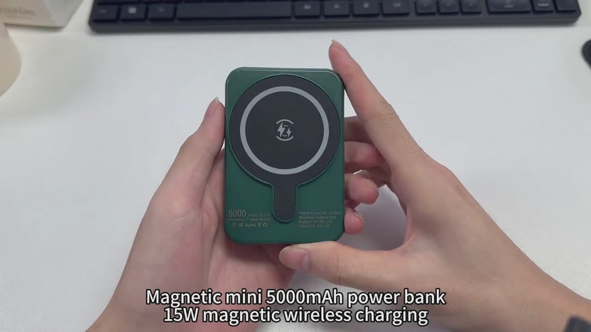Batterie Externe Magnétique Sans Fil 5000mAh